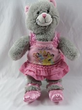 Build A Bear 2010 Gray Cat Plush Pink Disney Princesses Outfit Ballerina Shoes
