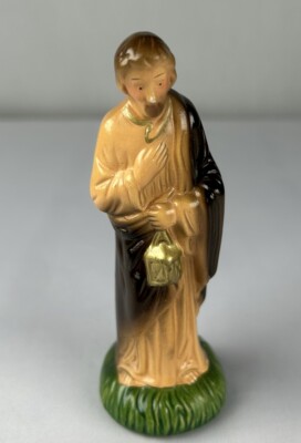 Vintage Nativity Scene Paper Mache Shepherd Figure 5 