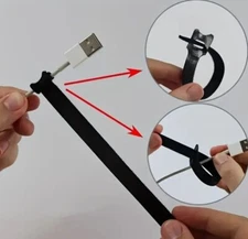 Reusable Fastening Cable Tie Straps, 10 pcs, Hook & Loop, 5 colors