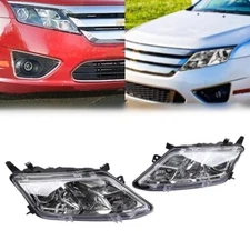 2pcs For 2010-2012 Ford Fusion Headlights Headlamps Assembly Chrome Left+Right