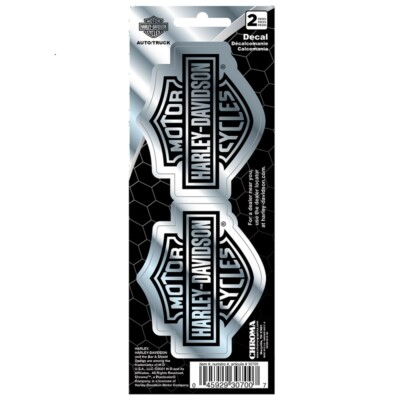 Harley-Davidson Aufkleber B&S, 2er Set, chrome/schwarz, 6,5x7,8cm