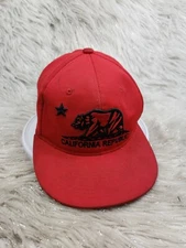 CALIFORNIA REPUBLIC Red Flexible Fit Pit Bull Size S/M