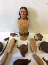 Johnny West Chief Cherokee Figure w/ Accessories - Parts Lot for Repair Marx