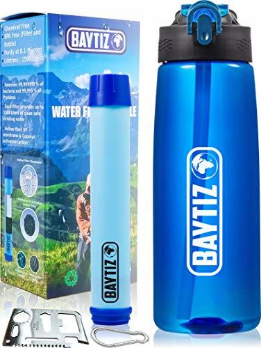 Gourde filtrante réutilisable anti-impuretés avec paille voyage pour eau potable