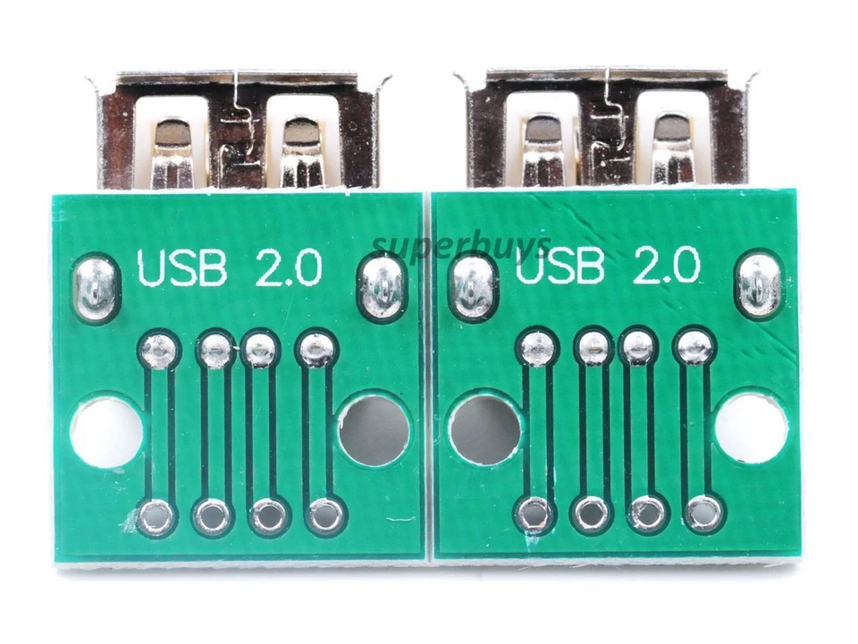 2pcs USB Female Type A to DIP 2.54mm Adapter Converter PCB Board For Arduino - Image 2 of 4