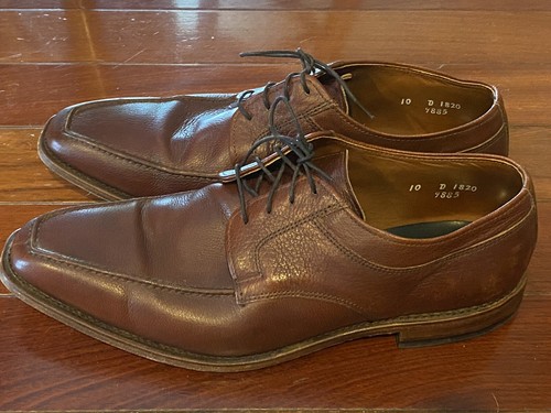 Allen Edmonds Jackson Apron Toe Derby Mens Size 10 Brown Pebbled USA Leather - Picture 4 of 9