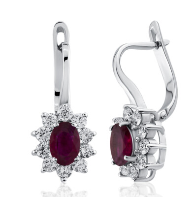Natürlicher Diamant-Ohrring 0,30 kt, 18 Karat Weißgold