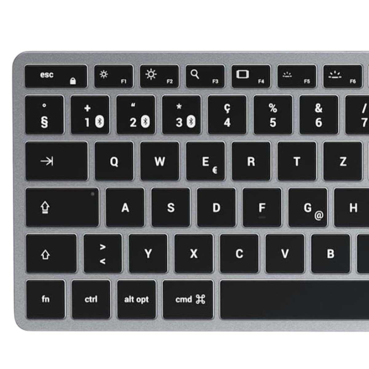 Clavier Rétroéclairé Espagnol Multi-Dispositifs en Aluminium Gris Sidéral