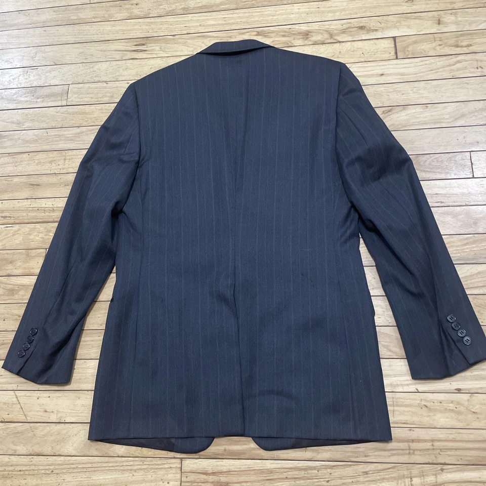 Blazer de lana Gieves & Hawkes para hombre 41 L carbón Saville Row traje chaqueta a rayas Foto 2 de 4