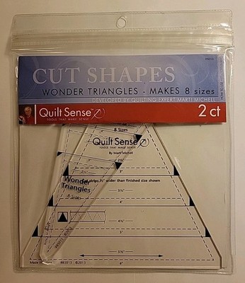 Cut Shapes by Quilt Sense Wonder Triangles-makes 8 Sizes NIP
