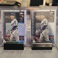 Topps Chrome Hyeseong Kim Rookie Debut Refractor Dodgers 2025 USC149 and Base RC