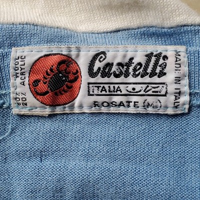 Vintage Castelli Bianchi Piaggio Wool Cycling Jersey Italy Long