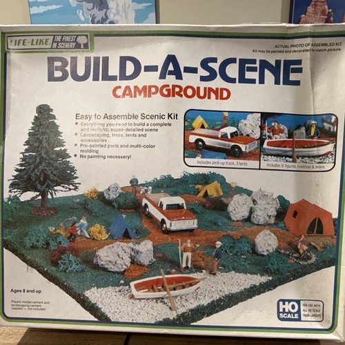 Kit escénico de campaña realista Build-A-Scene Campground HO 1:87 1371 tiendas de campaña para camiones | Zustand: New