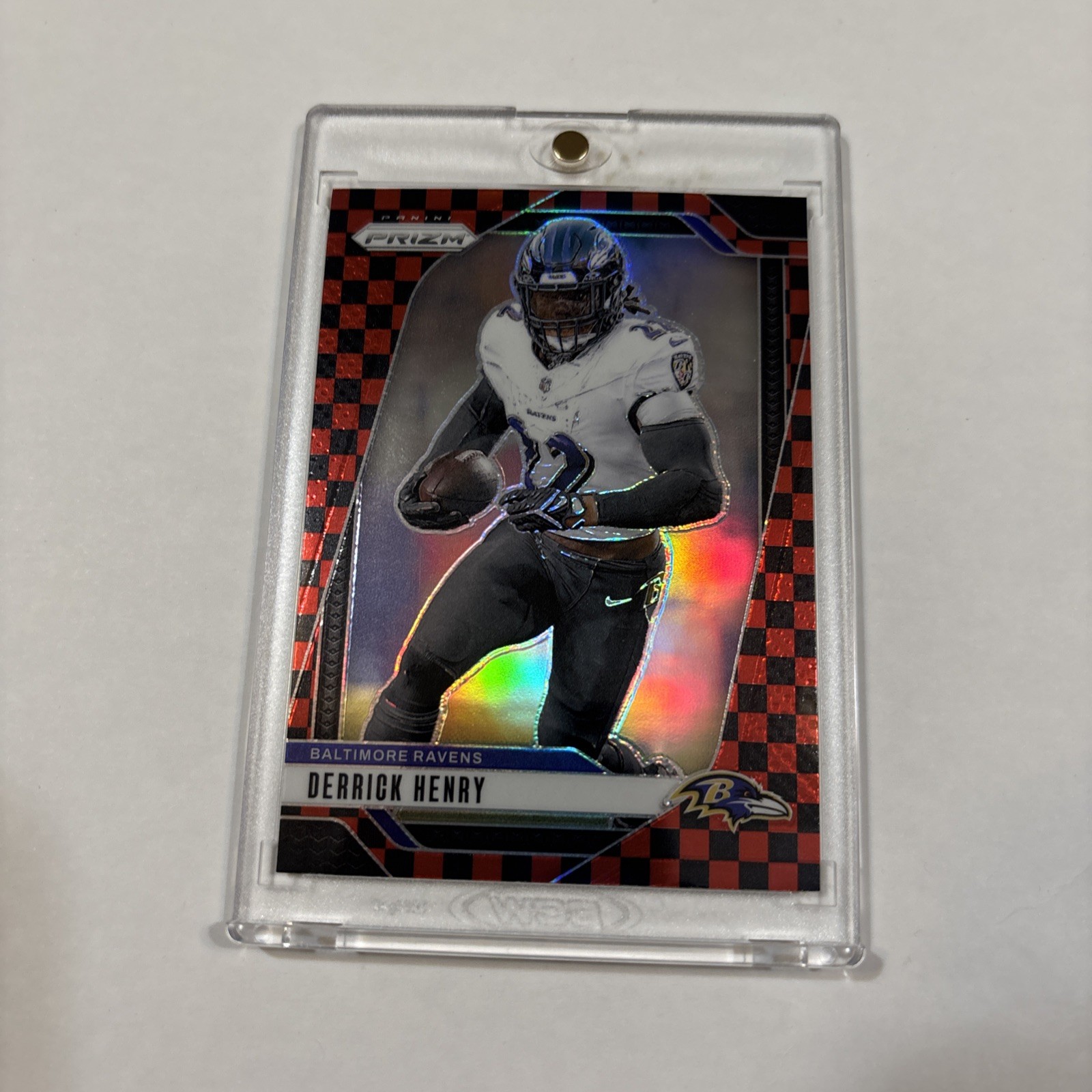 2024 Panini Prizm Derrick Henry Red Black Checkerboard SSP #20 Case Hit Ravens