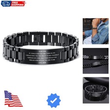 To My Son Bracelet Gifts from Mom, Stainless Steel Courage Inspirational Link...