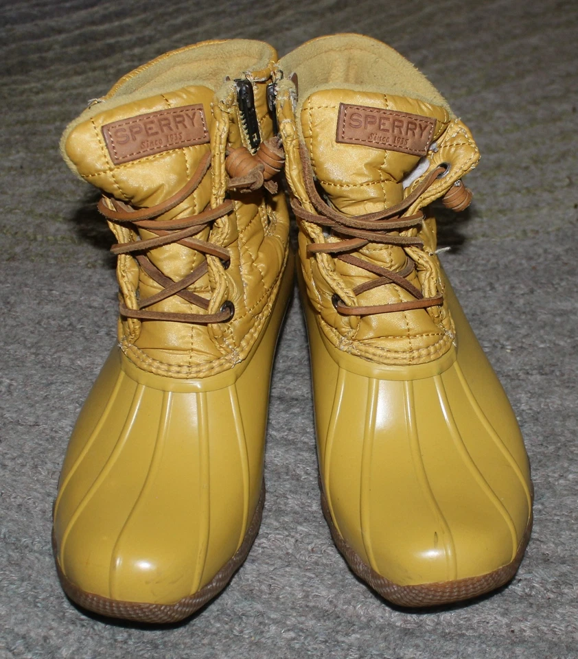 Botas de lluvia SPERRY acolchadas de agua salada para mujer - mostaza - talla 7 M Foto 3 de 4