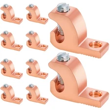 10 Packs Pool Bonding Lug, Screw Terminal, Copper, 4 AWG, 4-14 Wire Range