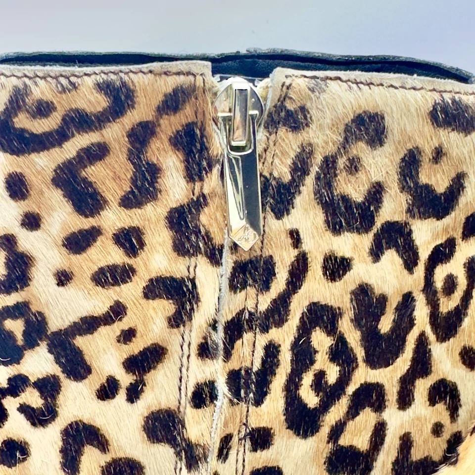 Botines Sam Edelman Kinzey para mujer 8,5 pelo de becerro leopardo tacón de gatito Foto 3 de 4