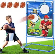 Football Toss Game with 4 Inflatable Balls, Indoor/Outdoor Football Throwing Tar