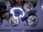 1942-1945 WWII CHOICE UNCIRCULATED JEFFERSON WARTIME 35% SILVER NICKEL COIN SET — photo 5