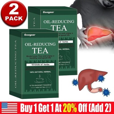 2 Oil-Reducing Tea-10 Herbal with Excellent Formula, Oil Cleansing Tea for Liver