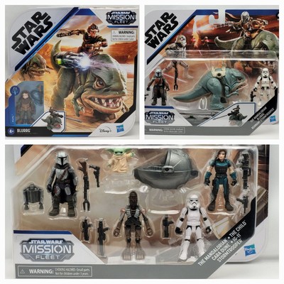 Star Wars Mission Fleet The Mandalorian Figure Lot Kuiil Blurrg Cara Dune IG-11