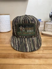 HS Strut Hat Mens Adjustable Snapback Vtg 80s Real Tree Turkey Hunter Trucker
