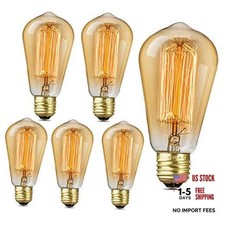 Incandescent Light Bulbs,0W ST4 Edison Bulbs,E2Warm Amber  Antique Vintage 6