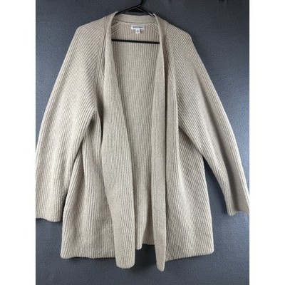 Nordstrom Wool Blend Open Cardigan Womens XL Neutral Minimal Clean Girl Vanilla
