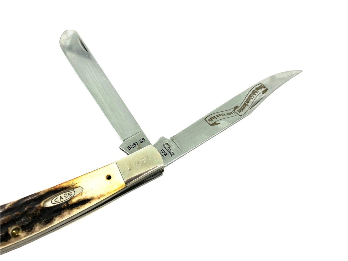 Case XX 1995 NCKA Banana Trapper Stag Folding 2 Blade Pocket Knife