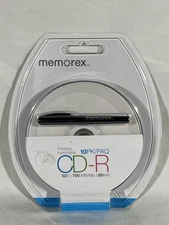 Memorex 10 Pack Beach CD-R 52X 700MB 80min Recordable CD-R SEALED w/ CD Marker
