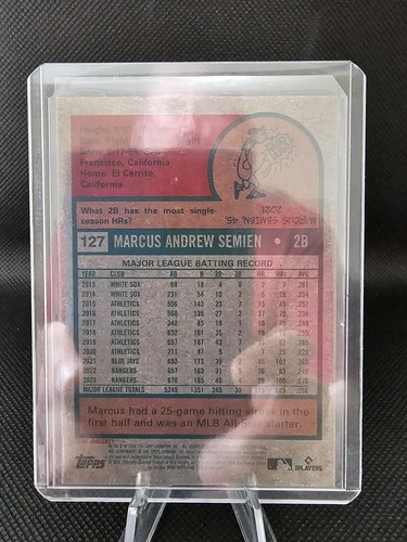 2024 Topps Heritage High Number Chrome #127 Marcus Semien /699 - Picture 2 of 2