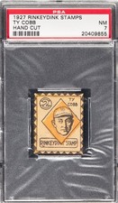 1927 Rinkeydink Stamps Ty Cobb PSA 7 NM Hand Cut Rare Pre-WW2 Baseball Stamp