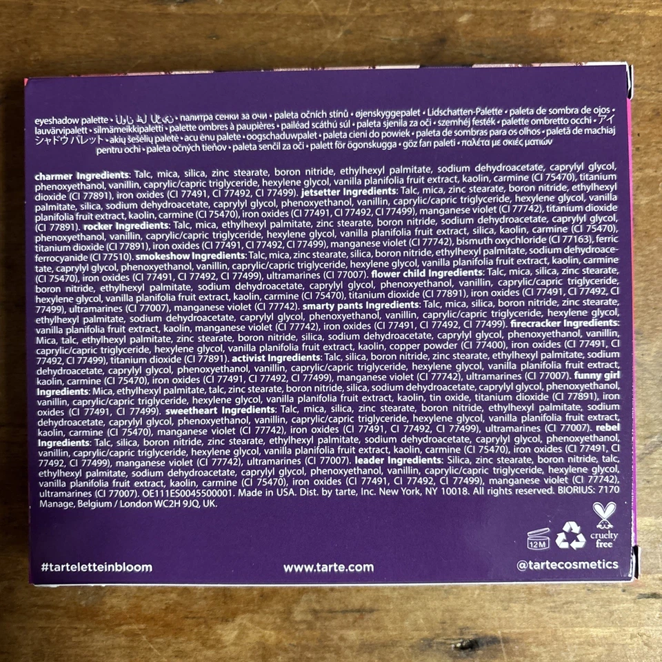 Tarte Tartelette in Bloom Amazonian Clay Palette 12 Shades Gold Compact Retired - Image 2 of 4