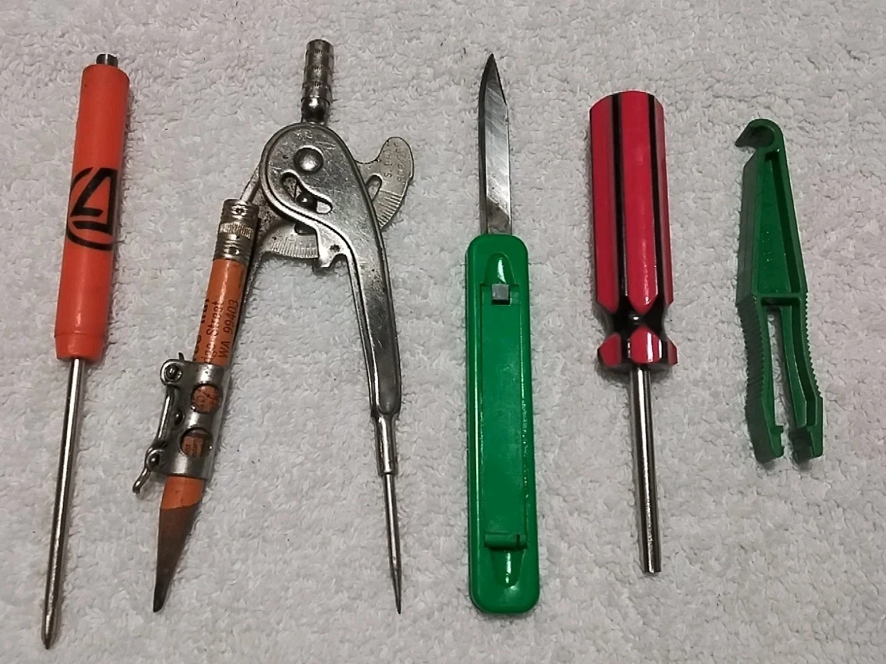 5PC ASSORTED POCKET CLIP & AUTOMOTIVE TOOL SET VINTAGE