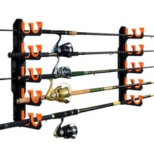 Fishing Rod Holder Wall Mount Rack for Garage Storage Holds Up 10 Rods Ceiling