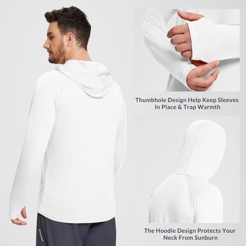 Herren Sonnenschutz Hoodie Shirt UPF 50+ Langarm 3X-Large Style 1-weiß - Bild 3 von 7