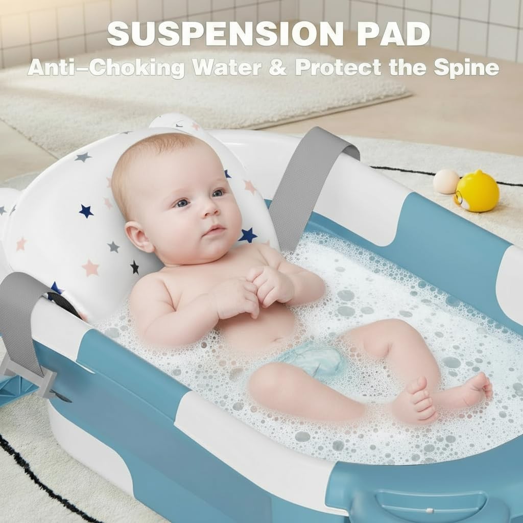 TPN Collapsible Baby Bathtub for Infants to Toddler with Real-time Temp