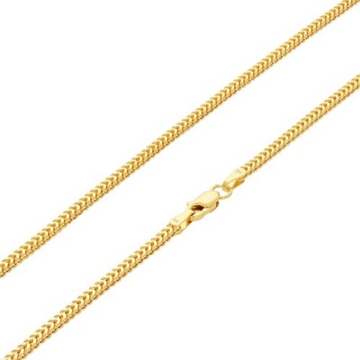 14K Yellow Gold 1.5mm Franco Box Wheat Foxtail Chain Necklace Mens Women 16''-24''