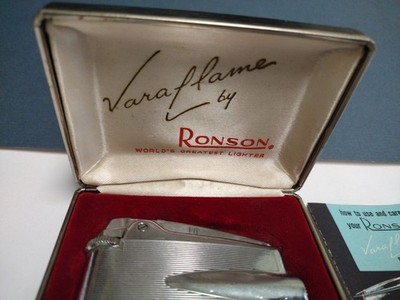 Vintage Ronson Varaflame Premier Lighter With Box Complete 1960