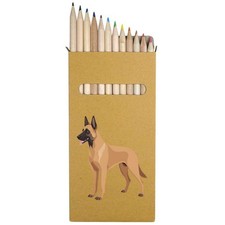 12 x 'Belgian Malinois Dog' Long Colour Pencils PE00089315