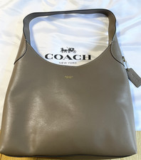 COACH Brooklyn Schultertasche Dark Stone Leder Beuteltasche echt CU068 neu se...