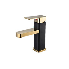 RETHME Gold Faucet Bathroom Faucet Metal Stainless Steel Handle Hot and Cold Mix