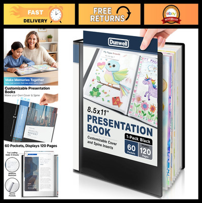 60-Pocket Presentation Binder, 120 Pages, 8.5x11 Organizer for Documents, Photos