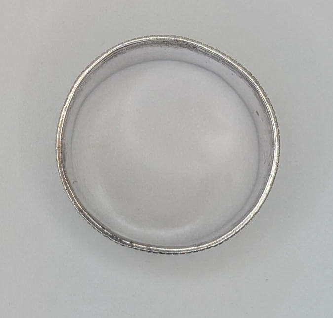 Antiguo anillo servilletero inglés de plata de ley "J" grabado inicial, fechado 1897 Foto 4 de 4