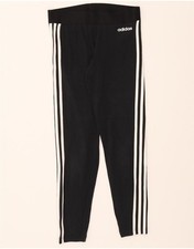 ADIDAS Womens Leggings UK 8/10 Small Black Cotton CO30