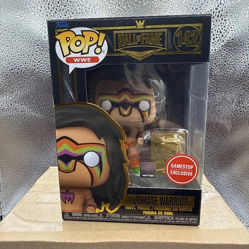 Funko Pop WWE Ultimate Warrior #142 GameStop Exclusive Figure W Protector