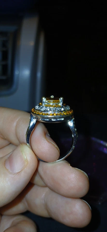 ПОТРЯСАЮЩЕЕ ЖЕНСКОЕ КОЛЬЦО CITRINE DIAMONDONS LABCREATED 6.7C С ПОКРЫТИЕМ ИЗ 18-КАРАТНОГО ЗОЛОТА РАЗМЕР 11 - Изображение 4 из 4
