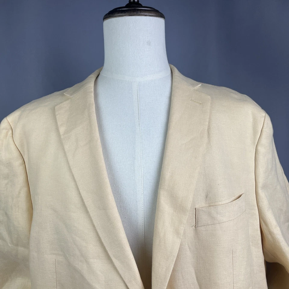 Chaqueta Blazer Abrigo Deportivo Lauren Ralph Lauren Para Hombre 48R Lino Amarillo Foto 2 de 4