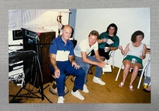 1980s Vintage Color Photo Group of People in Living Room with Music Gear 4x6in